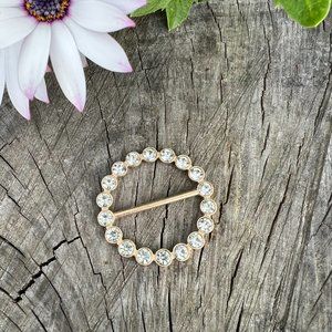 Rhinestone Shawl Buckle Silk Scarf Ring Brooch Scarf Clip